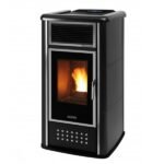 KLOVER – Termostufa a LEGNA IDRO kw.25,7 Riscaldamento Acqua Sanitaria BELVEDERE 30 A+ MATT BLACK