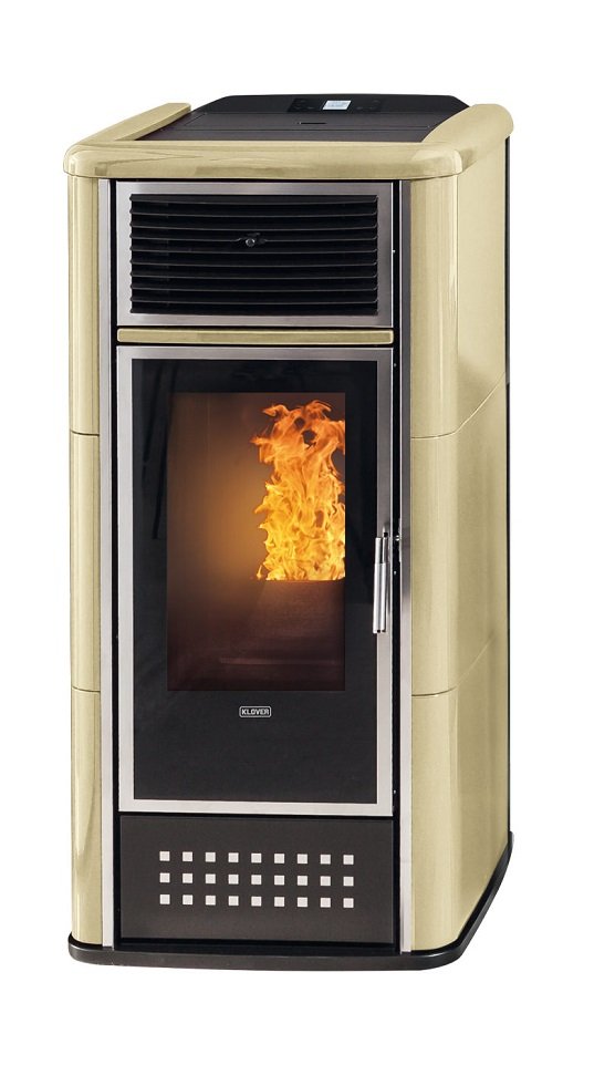 klover-belvedere-28-apvs-sabbia.jpg KLOVER – Termostufa a LEGNA IDRO kw.25,7 Riscaldamento Acqua Sanitaria BELVEDERE 30 A+ AVORIO LUCIDO - immagine 1
