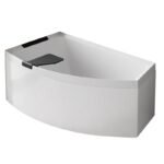 NOVELLINI – Vasca Angolare Asimmetrica DIVINA O 165×98 Varie Versioni con pannello finitura Laminato Bianco